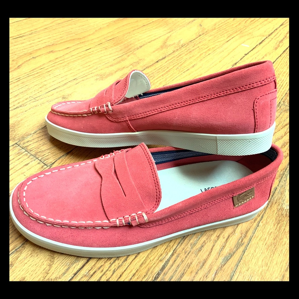 BNWB Lacoste Pink Leather Women’s 8.5 Loafer